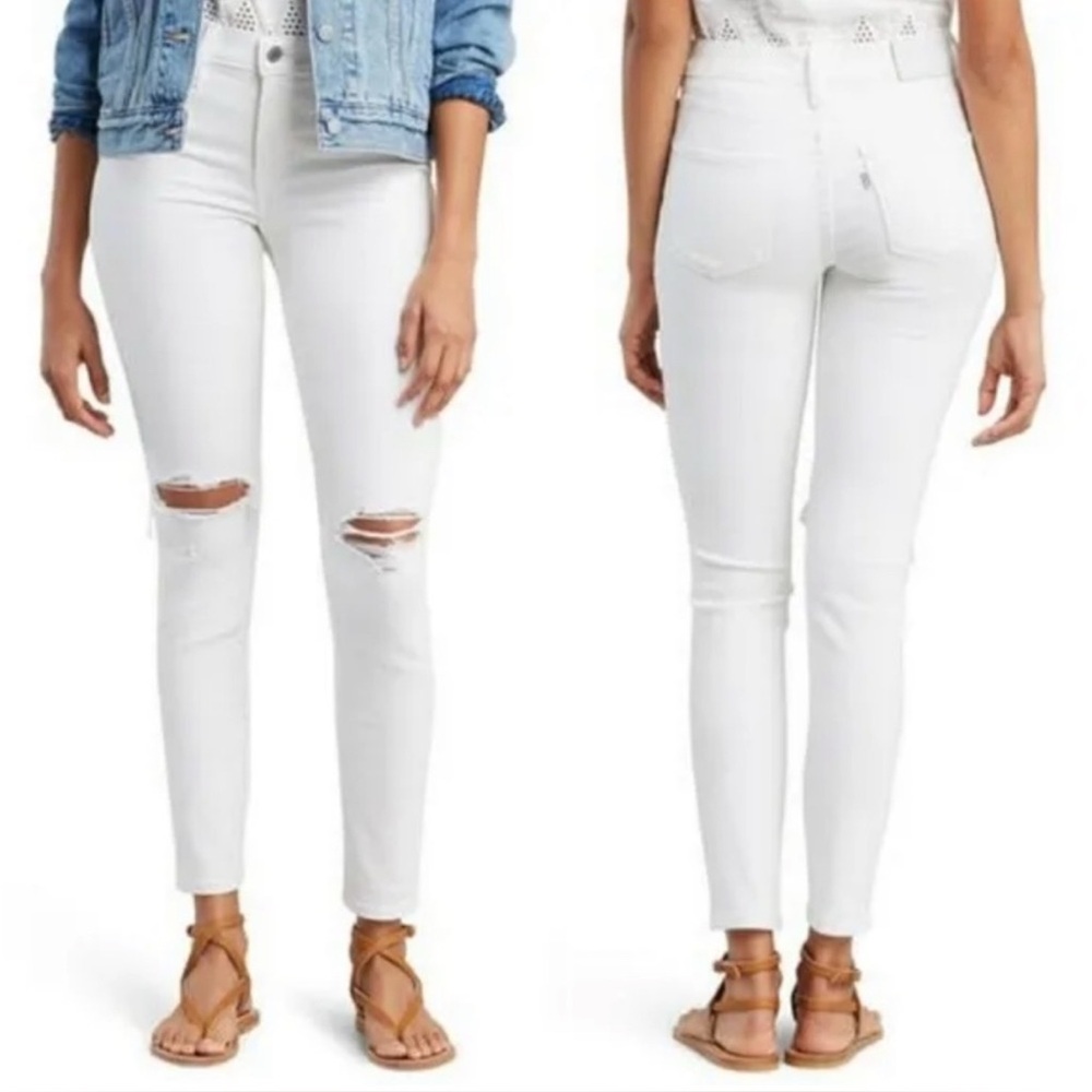 NWT Levi's White 311 Shaping Skinny Destroyed